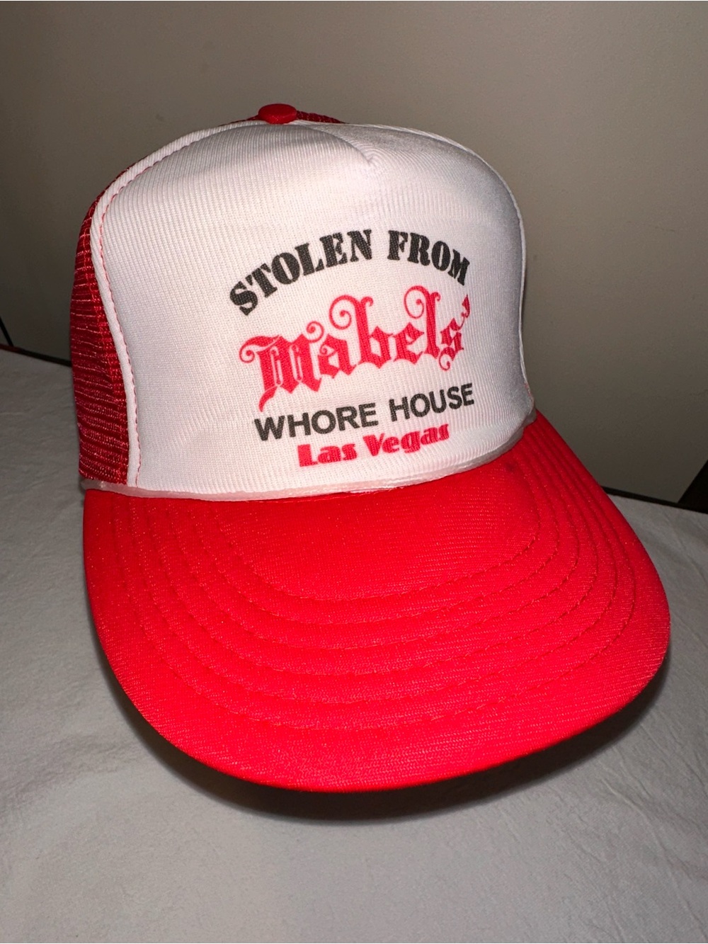 Vintage “Stolen From Mabel's 😊House Las Vegas” Trucker Hat - Barely Worn